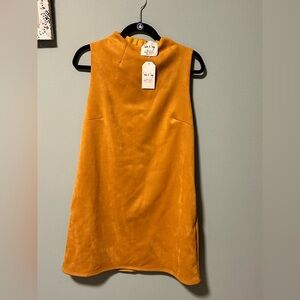 Mustard Yellow Velvet Dress